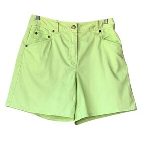 Talbots Petites‎ light lime green stretchy cotton walking shorts. Size 4